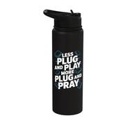 Less Plug and Play More Plug and Pray Network Engineer Stainless Steel Insulated Water Bottle