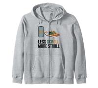 Less Scroll More Stroll Hiking Digital Detox Zip Hoodie