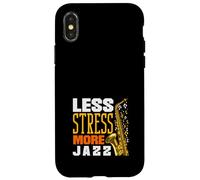 Less Stress More Jazz Funny Saxophone Case for iPhone X/XS