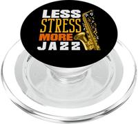 Less Stress More Jazz Funny Saxophone PopSockets PopGrip for MagSafe