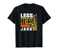 Less Stress More Jazz Funny Saxophone T-Shirt