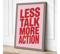 Less Talk More Action Canvas Wall Art Print 30x20 Inch