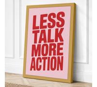 Less Talk More Action Canvas Wall Art Print 30x20 Inch