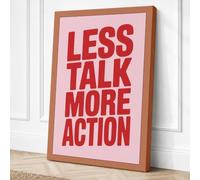 Less Talk More Action Canvas Wall Art Print 30x20 Inch (76 x 51 cm)