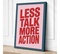 Less Talk More Action Canvas Wall Art Print 36x24 Inch