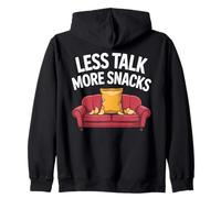 Less Talk More Snacks Funny Food Humor Zip Hoodie
