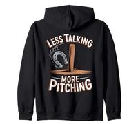 Less Talking Horseshoes Throwing Horse Horseshoe Pitcher Zip Hoodie
