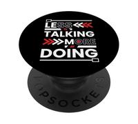 Less Talking More Doing Minimalist Motivation Hustle PopSockets Adhesive PopGrip