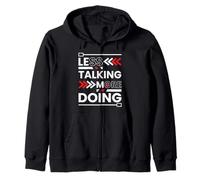 Less Talking More Doing Minimalist Motivation Hustle Zip Hoodie