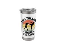 Less Talking More Kicking Kickboxing Kickbox Kickboxer Stainless Steel Insulated Tumbler