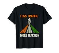 Less Traffic More Traction Biker Motorcycle Tire Track T-Shirt