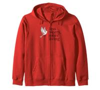 Less Worry More Living Bird Quote Peaceful Mindfulness Zip Hoodie
