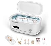 LessChore Ultrasonic Jewelry Cleaner, Powerful Professional Sonic Cleaner with Smart Timer and Degrease, 480ml Stainless Steel Tank for Ring, Earrings, Necklaces, Eyeglasses and