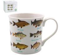 lesser and pavey Ceramic Mug | Fish Species Design | 1 Pc, White