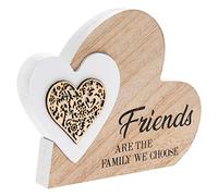 lesser and pavey LP44043 Plaque | Double Heart Friends | 1 Piece-15x2x12 cm Accessory, White