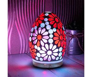 lesser and pavey LP47494 Egg Shaped Humidifier | Pink Flower Mosaic Design | 1 Pc, H15cm