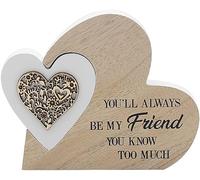 lesser and pavey LP47735 Plaque | Double Heart Friend Sentiments | 1 Piece-15x2x12 cm Accessory, White