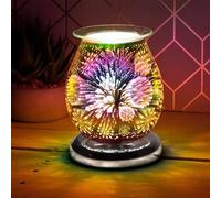 lesser and pavey LP51886 Bulb Shaped Desire Aroma Touch Lamp | Silver 3D Snowflakes design | 1 Pc, Multicolor, H17cm