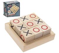 lesser and pavey LP62007 Retro Games | Noughts & Crosses | 1 Piece-10x10x4 cm Accessory, Brown
