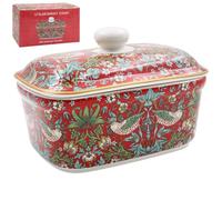 lesser and pavey LP94923 Ceramic Butter Dish | Strawberry Thief design | 1 Pc, Multicolor