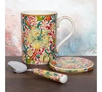 lesser and pavey LP95102 Mug, Coaster, and Spoon Set | Golden Lily design | Set of 3 Tableware, Multicolor