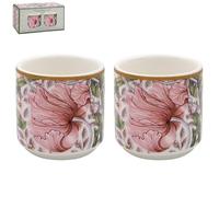 LESSER & PAVEY 2pc Ceramic Boiled Egg Cups Server Holder Fine China Morris Pimpernel Floral