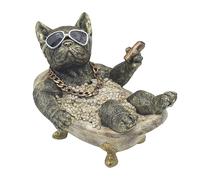 Lesser & Pavey Animals With Attitude Frenchie Bathtime Home Decor Figurine | Decorative Dog Ornament For Living Room & Office | Quirky Animal Statue Gift For Women, Men & Families