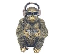 Lesser & Pavey Animals With Attitude Gorilla Gamer Home Decor Figurine | Fun Animal Ornament For Living Room & Office | Unique Decorative Statue Gift For Women, Men & Familie | Modern Home Accessorie