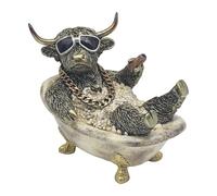 Lesser & Pavey Animals With Attitude Highland Cow Bathtime Home Decor Figurine | Decorative Animal Ornament For Living Room & Office | Unique Highland Cow Statue Gift For Women, Men & Families