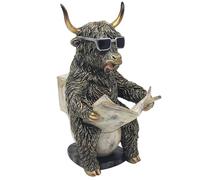 Lesser & Pavey Animals with Attitude Loo-Time Highland Cow Lge Home Decor Figurines & Ornaments For Home | Decorative Accessories Statues For Indoor & Outdoor | Lovely Gifts for Women & Men