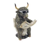 Lesser & Pavey Animals with Attitude Loo-Time Highland Cow Sml Home Decor Figurines & Ornaments For Home | Decorative Accessories Statues For Indoor & Outdoor | Lovely Gifts for Women & Men