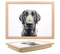Lesser & Pavey Black Labrador Laptray Robert James Hull Lap Tray For Food Serving & Breakfast | Comfortable Lap Trays With Bean Bag Cushion | Durable Lap Trays For Eating On Lap For Adults
