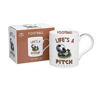 Lesser & Pavey Boxed Lifes a Pitch - Football Fine China Mug 13x9x10cm | Ceramic Coffee Mug, Home Or Work, Premium Design, Tea, Coffee, Hot Drinks