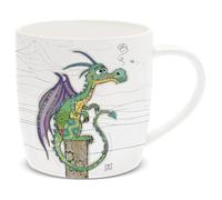 Lesser & Pavey British Designed Barrel Coffee Mug | Ceramic Coffee Mugs for Home or Work | Large Mugs for Hot Drinks | Dragon Mug Tea and Coffee Cups - Bug Art
