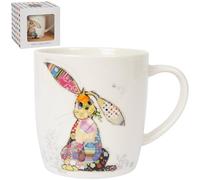 Lesser & Pavey British Designed Barrel Coffee Mug | Ceramic Mugs for Home or Work | Large Mugs for Hot Drinks | Binky Bunny Tea and Coffee Cups - Bug Art