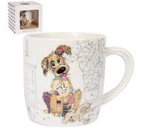 Lesser & Pavey British Designed Barrel Coffee Mug | Ceramic Mugs for Home or Work | Large Mugs for Hot Drinks | Murphy Mutt Tea and Coffee Cups - Bug Art