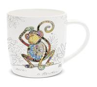 Lesser & Pavey British Designed Barrel Coffee Mug | Ceramic Coffee Mugs for Home or Work | Large Mugs for Hot Drinks | Monty Monkey Tea and Coffee Cups - Bug Art