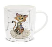 Lesser & Pavey British Designed Barrel Coffee Mug | Ceramic Coffee Mugs for Home or Work | Large Mugs for Hot Drinks | Kimba Kitten Tea and Coffee Cups - Bug Art