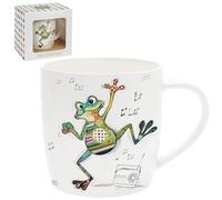 Lesser & Pavey British Designed Barrel Coffee Mug | Ceramic Mugs for Home or Work | Large Mugs for Hot Drinks | Freddy Frog Tea and Coffee Cups - Bug Art