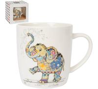 Lesser & Pavey British Designed Barrel Coffee Mug | Ceramic Mugs for Home or Work | Large Mugs for Hot Drinks | Eddie Elephant Tea and Coffee Cups - Bug Art