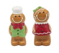 Lesser & Pavey British Designed Salt and Pepper Sets | Salt and Pepper Shaker for All Type of Kitchens | Salt Shaker & Pepper Shaker Perfect for Home or Businesses - Christmas Gingerbread
