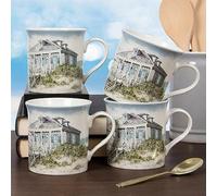 Lesser & Pavey British Designed Sea Breeze Mugs Set of 4 | Coffee Mugs for Tea & Coffee | Mug Set Perfect for Home or Office