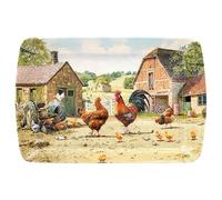 Lesser & Pavey British Designed Serving Tray | Dinner Tray For Multiple Uses Around The Home | Trays For Food Serving Or Drinks Serving | Cockerel & Hen Small Serving Tray - Macneil Studios