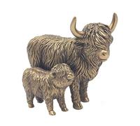 Lesser & Pavey Bronze Highland Cow & Calf Home Decor Figurines & Ornaments For Home & Office | Decorative Accessories Statues For Indoor & Outdoor | Lovely Gifts for Women & Men