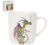 Lesser & Pavey Barrel Coffee Mug - Ceramic, British Designed, Large, Dragon (Bug Art)