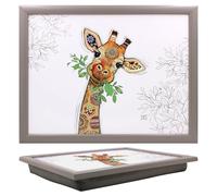 Lesser & Pavey Bug Art Gina Giraffe Laptray With Bean Bag for Serving Dishes | Lovely Lap Trays for Eating on Lap for Dinner or Breatfast | Newly Designed Food Trays for Lap