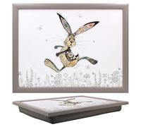 Lesser & Pavey Bug Art Hesper Hare Food Serving Laptray with Bean Bag | Soft Cushion Base, Smooth Wooden Surface, Comfortable Food Serving, Everyday Home Essential