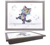 Lesser & Pavey Bug Art Keira Kitten Laptray For Food Serving & Breakfast | Comfortable Lap Trays With Bean Bag Cushion For Snacks & Dinner | Durable Serving Tray For Eating On Lap For Adults