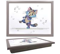 Lesser & Pavey Bug Art Keira Kitten Laptray For Food Serving & Breakfast | Comfortable Lap Trays With Bean Bag Cushion For Snacks & Dinner | Durable Serving Tray For Eating On Lap For Adults