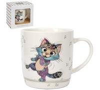 B&Q Mug Lesser & Pavey Bug Art Keira Kitten – Fine China, Reusable Ceramic, Durable